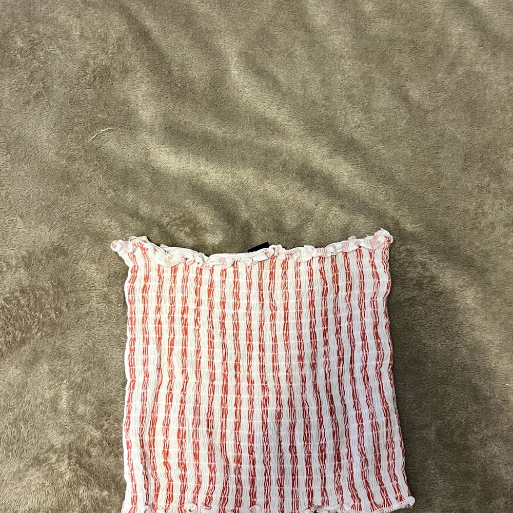 Red and White Striped Top